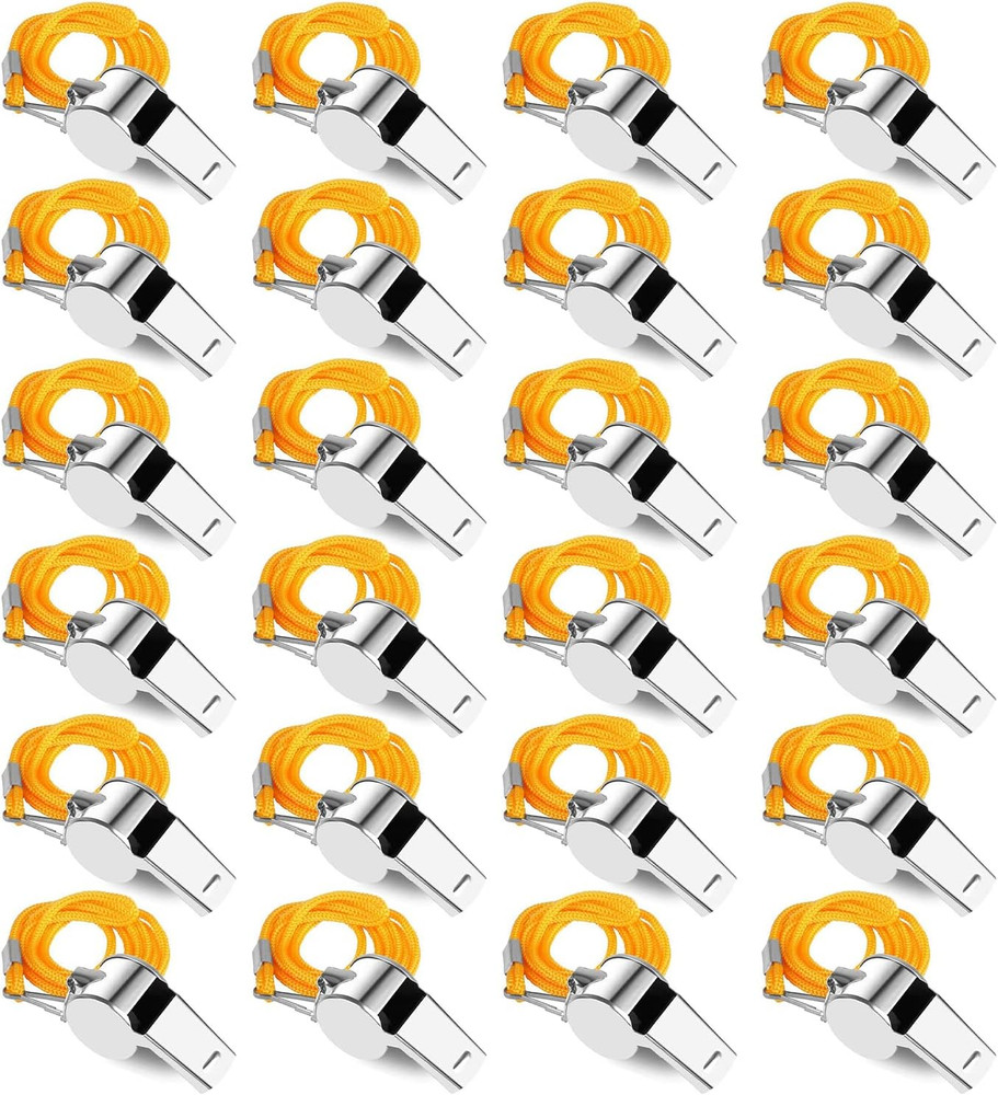 Whistles, Stainless Steel Sports Loud Crisp Sound Whistles with Lanyard,Whistles