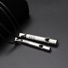 Titanium Emergency Whistle Loud Portable Keychain Necklace Whistle EDC Keyring f