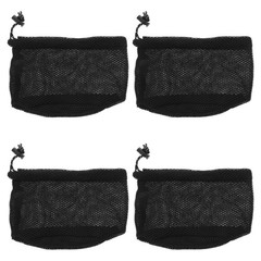 4pcs Outdoor Foldable Mesh Bags Drawstring Round Bottom Camping Storage Pouch