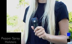 Police Magnum .50oz pepper spray keychain holster 1 blue 1 pink self defense