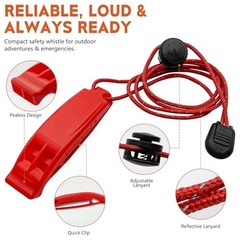 Emergency Whistles Survival, 2PCs Super Loud Double Tube Safety Whistles with