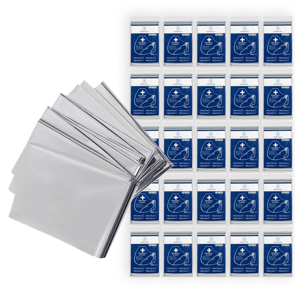 NURSE ELITE Emergency Rescue Thermal Blanket – 25 Pack