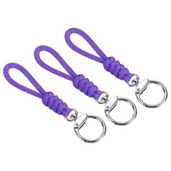 3pcs 5″ Paracord Lanyard with Clasp Wrist Cord Badge Holder Strap, Purple