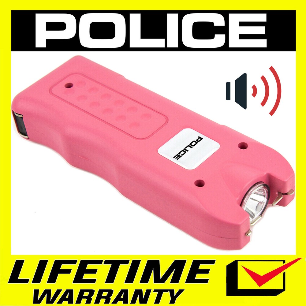 POLICE Stun Gun 628-700 BV Rechargeable LED Flashlight Siren Alarm Pink