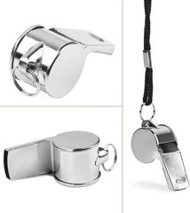 24-Pack Stainless Steel Whistles with Lanyards – Loud, Clear Sound for Coaches,