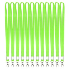 25Pcs 18.1″ Polyester Flat Lanyard with Lobster Clasp, Fluorescent Green