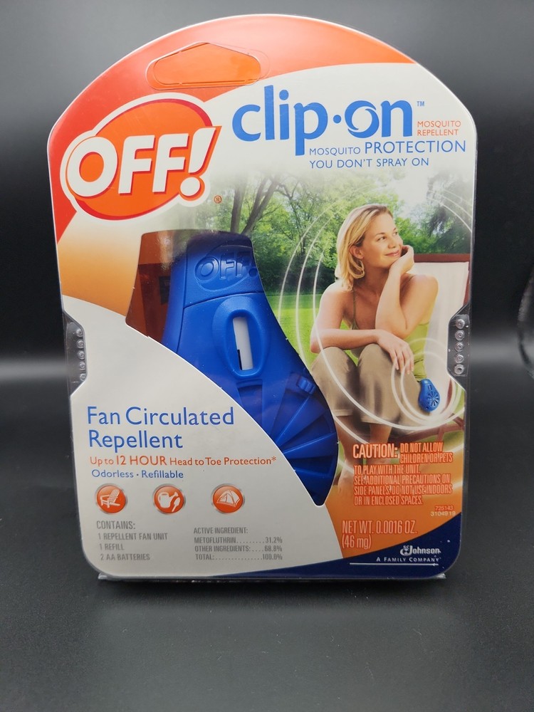 Off! Clip-on Fan Circulated Mosquito Repellent w/ 1 Refill Odorless 12 Hours