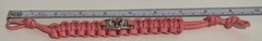 Maroon Tomorrowland on Pink Paracord Bracelet – 9.75″ Long w/Loop Knot Closure