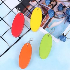 LOCOLO 8Pcs Oval Foam Floating Keychain, 4 Colors – Red, Green, Yellow, Orange –