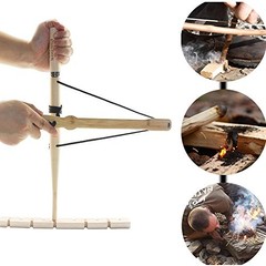 Bow Drill Kit Fire Starter, Primitive Wood, Survival *Single-Player Edition