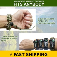 Smithok Paracord Survival Bracelet 4-Pack Adjustable Tactical Accessories