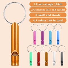 140 Pcs Emergency Whistle with Keychain, Aluminum Emergency Survival Whistle