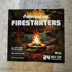 EnviroLog Wax Cup Firestarters 24 Pack 100% Recycled Wax Made in USA 30oz