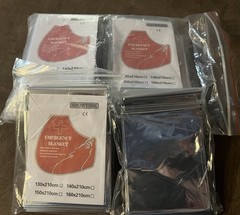 Emergency Mylar Thermal Blanket-sHowTime- 130x210cm 12pack
