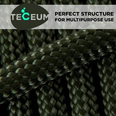Teceum Paracord Type Iii 550 Army Green 200 Ft 4Mm Tactical Rope Mil-Spec