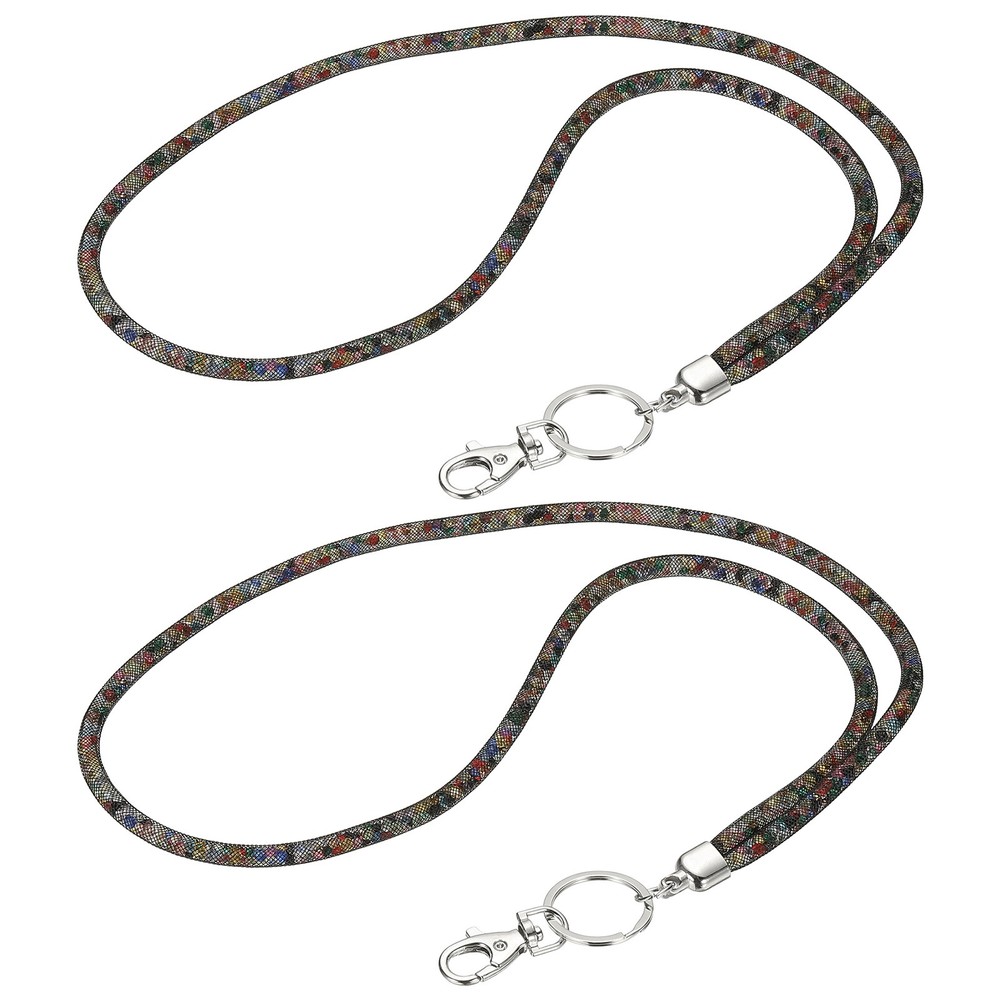 2Pack 15.7″ Rhinestone Lanyard for Keys, Black Color