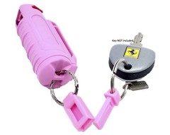 Police Magnum .50oz pepper spray 2 pink molded keychain 2 QR defense protection