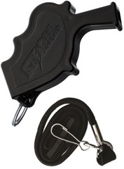 All Weather Safety Whistle Storm Black w/ Neck Lanyard Works Out of/Underwater