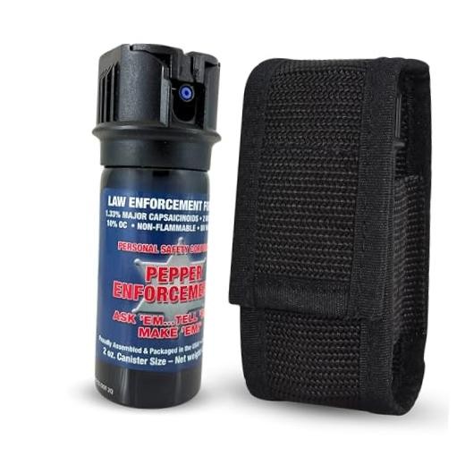 2 oz. Fog Pepper Spray for Self Defense with Tactical Belt Loop Holster –