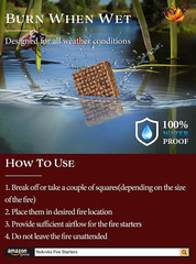 Fire Starter, Easy-Burning Fire Starter Squares for Wood Stoves, Campfires, Gril