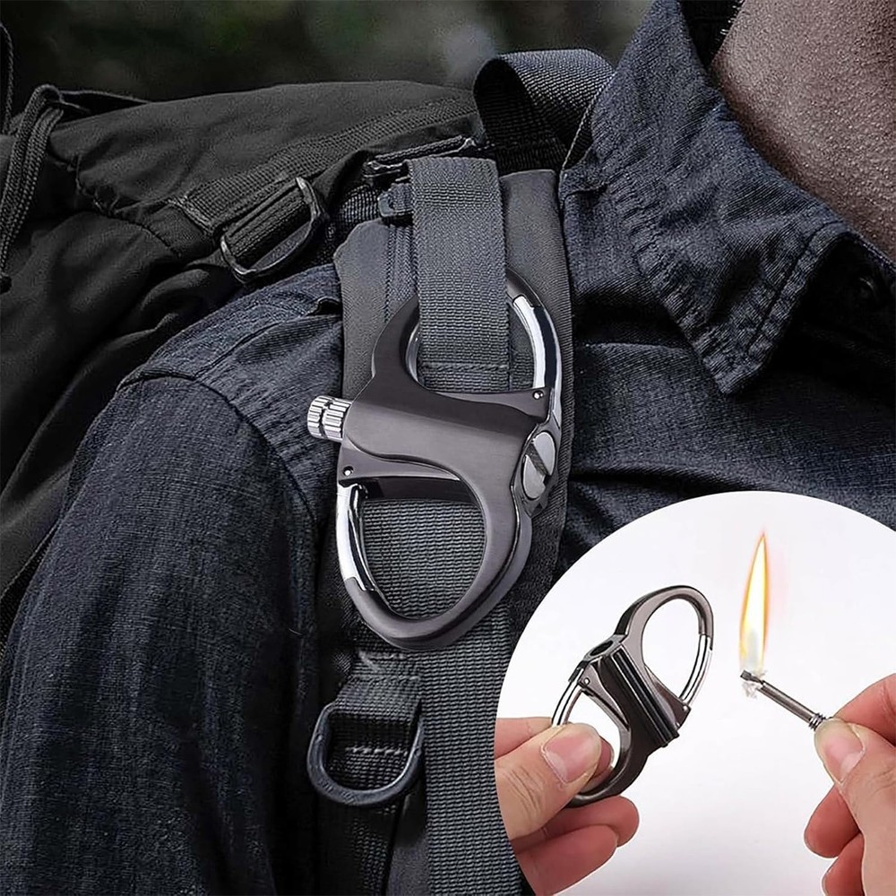 2 in 1 Portable Multitool Permanent Match Lighter Striker Fire Starter Survival