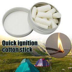 12Pcs Outdoor Camping Paraffin Wax Survival Fire Starter Tool Rope Gear Kit Natu