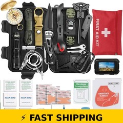 TEIPUERY 57 Pcs Survival Kit for Camping, Hiking, Outdoor Emergency