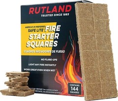 Safe Lite Fire Starter Squares – Recycled Wood Chips – No Flare Up – 144 Squares