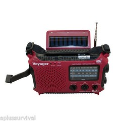 Red Kaito KA500 Voyager Solar Crank Battery Survival Radio AM FM Shortwave