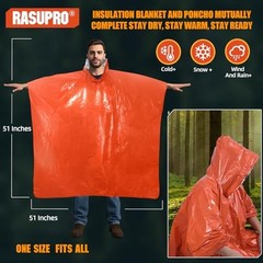 Emergency Ponchos 4 Pack Mylar Thermal Waterproof
