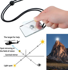 2 Pieces Signal Mirror Survival Mirror Camping Mirror 2 X 3 Inch Emergency Signa