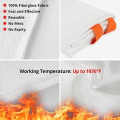 SecuCaptain Emergency Fire Blanket for Home and Kitchen – 4 Pack 40″x40″…