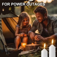 9 Hour Long Burning Emergency Candles – 3.5″ White Survival Candles for Camping,