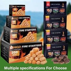 HGD Fire Starter, Mini Natural Fire Starters for Campfires, BBQ Grill, Charcoal