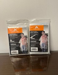 2 Pack Ozark Trail Emergency Rain Poncho – Clear, Lightweight, Waterproof Adult