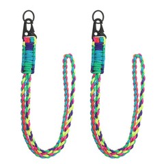 Paracord Lanyard, 550 Heavy Duty Keychain Necklace Lanyard (2 Pack, Colorful)