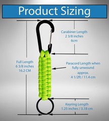 C and C Adventures Carabiner Keychain One Size, Bright Green Black