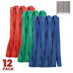12 Pack Variety Extra Large Moving Rubber 12-Pack Variety, Red, Blue, Green