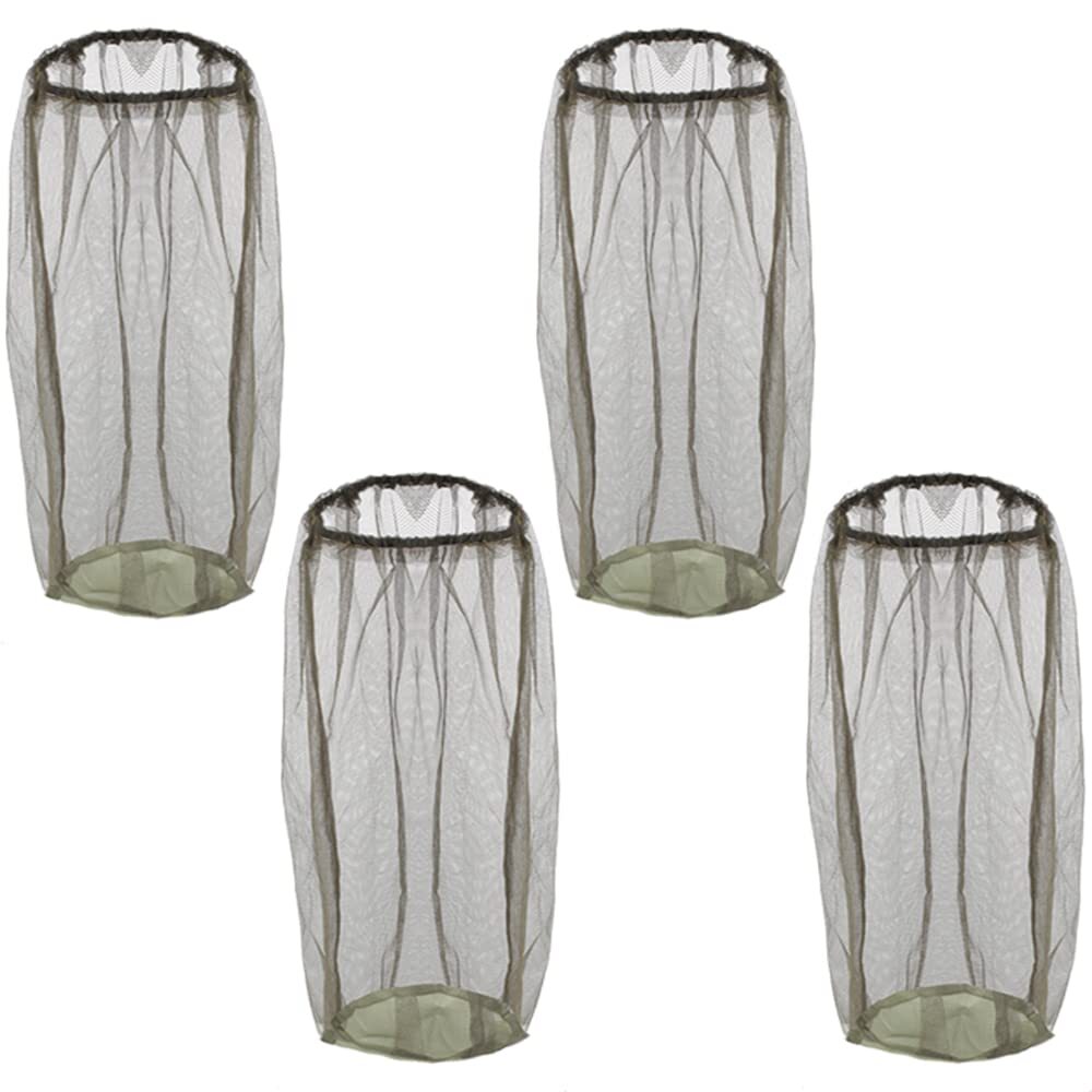 4 Pack Mosquito Head Net Face Mesh Head Cover for Outdoor Hat Jungle Fishing