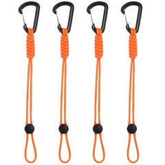 4-Pack Paracord Keychain with Hiking Clip [Orange]