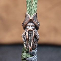 Brass Octopus Pirate King Figurines Beads Paracord Lanyard Pendants Accessories