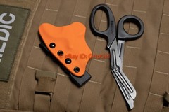 Black Trauma Shears and Orange Kydex Sheath Holster EMT TCCC Medic Gear EDC
