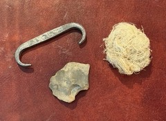 Hand Forged  Large Flint and Steel Fire Starter In Leather Roll Up! New!