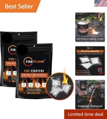 Fireflame Quick Waterproof Fire Starter – 40 Odorless Pouches for BBQ & Campfire