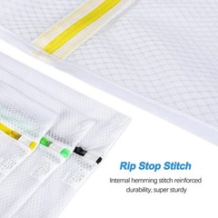 GOGOODA 5 Pack Mesh Laundry Bags, 1*XXL+1*XL+1*L+1*M+1*S, White