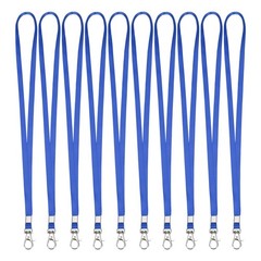 10Pcs 16.9″ Polyester Flat Lanyard with Lobster Clasp for Office, Blue