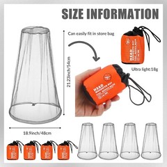 HESTYA 4 Pack Mosquito Net Mesh for Head Face Neck Fly Netting Hood from Bugs Gn