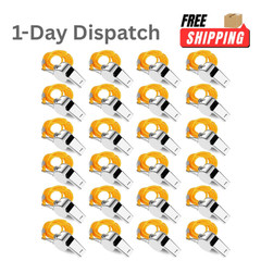 24 Pack Stainless Steel Sports Whistles with Lanyard Loud Referee Coach Whistle