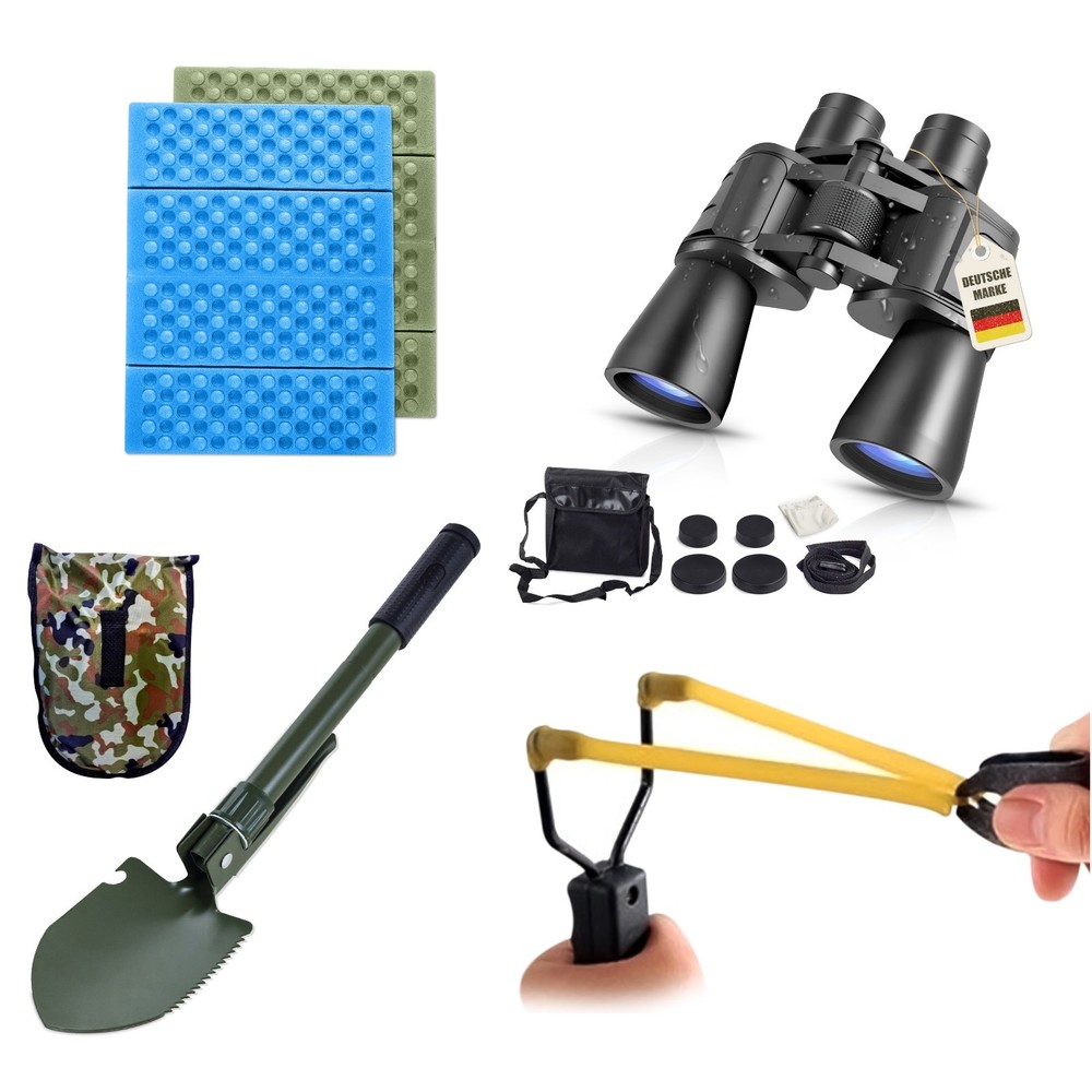 Camping Survival Gift Set Outdoor Tool German Army Slingshot Hunting Binoculars