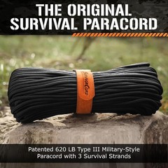 SurvivorCord 100FT Military Grade Paracord Durable Camping Outdoor Survival Rope